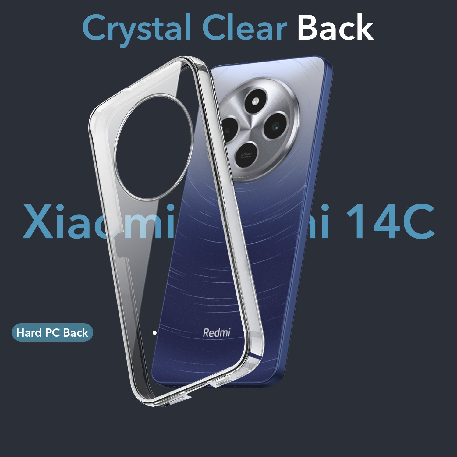 For Redmi A4 5G | Xiaomi Redmi 14C Back Cover Case (Hard Anti Yellow Clear Case | Sleek Hard Crystal Clear | Drop & Camera Protection | Shockproof Polycarbonate)