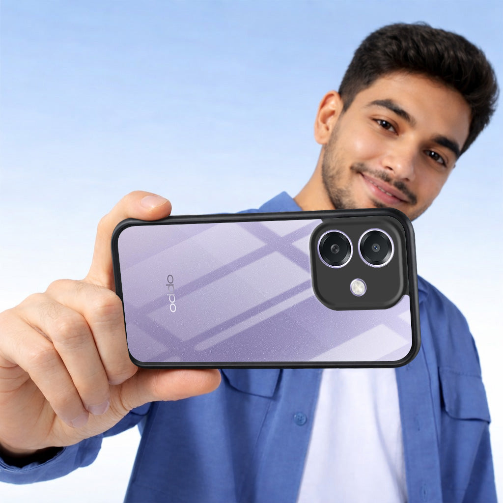 For Oppo A3X (4G/5G) | Oppo A3 5G Combo with Back Cover and 9H Tempered Glass (Lifetime Anti-Yellow | Crystal Clear Shockproof | Oleophobic Coating Screen Glass)