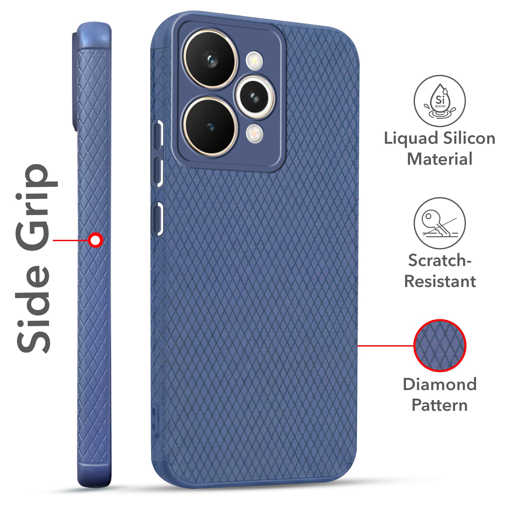 For Realme 15 Combo with Back Cover and 9H Tempered Glass (Liquid Silicone | Camera Protection | Oleophobic Coating Screen Glass)