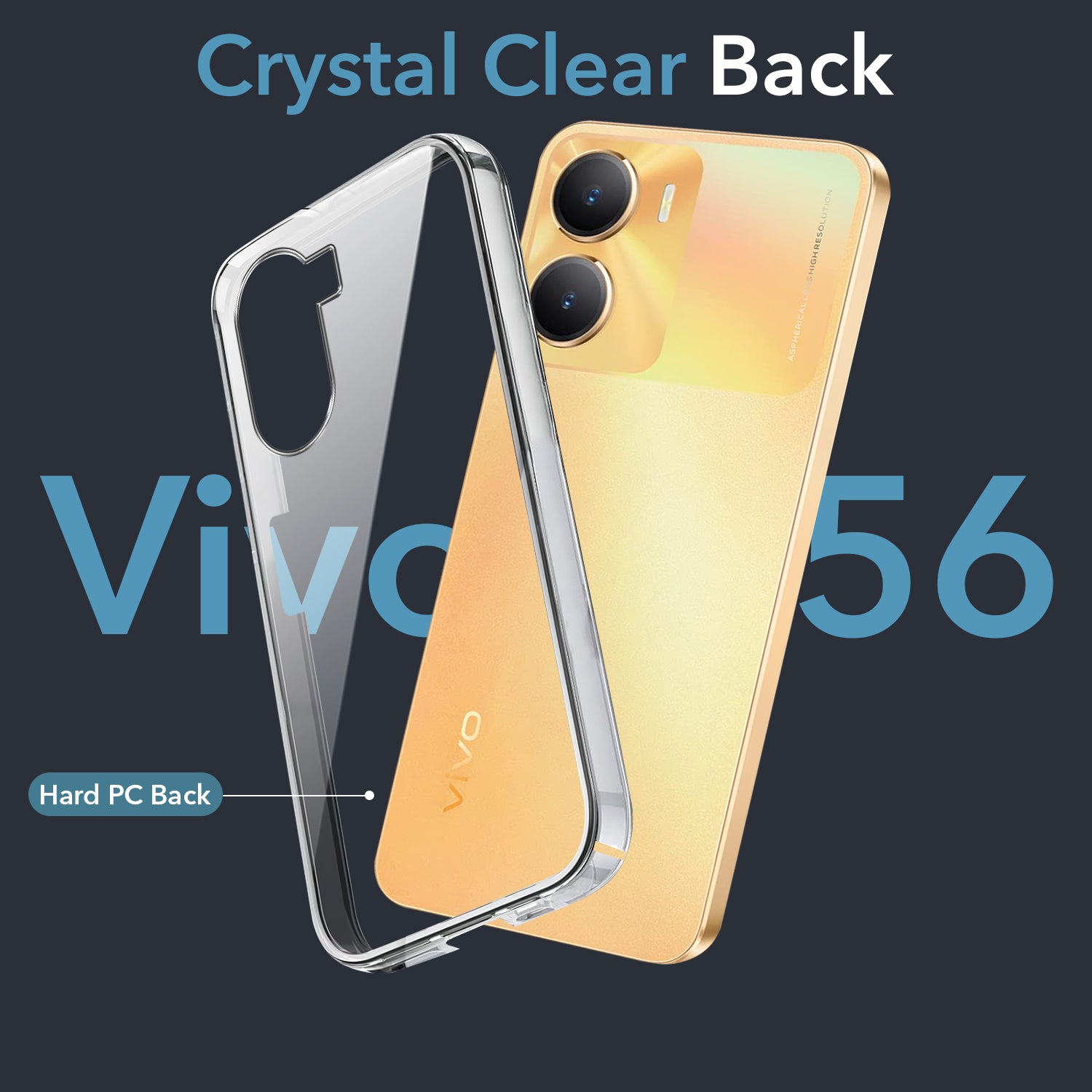 For Vivo Y56 5G Back Cover Case (Hard Anti Yellow Clear Case | Drop & Camera Protection | Shockproof Polycarbonate)