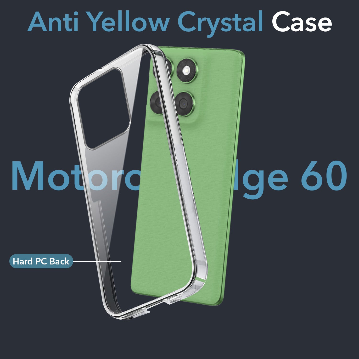 For Motorola Moto Edge 60 Back Cover Case (Hard Anti Yellow Clear Case | Sleek Hard Crystal Clear | Drop & Camera Protection | Shockproof Polycarbonate)