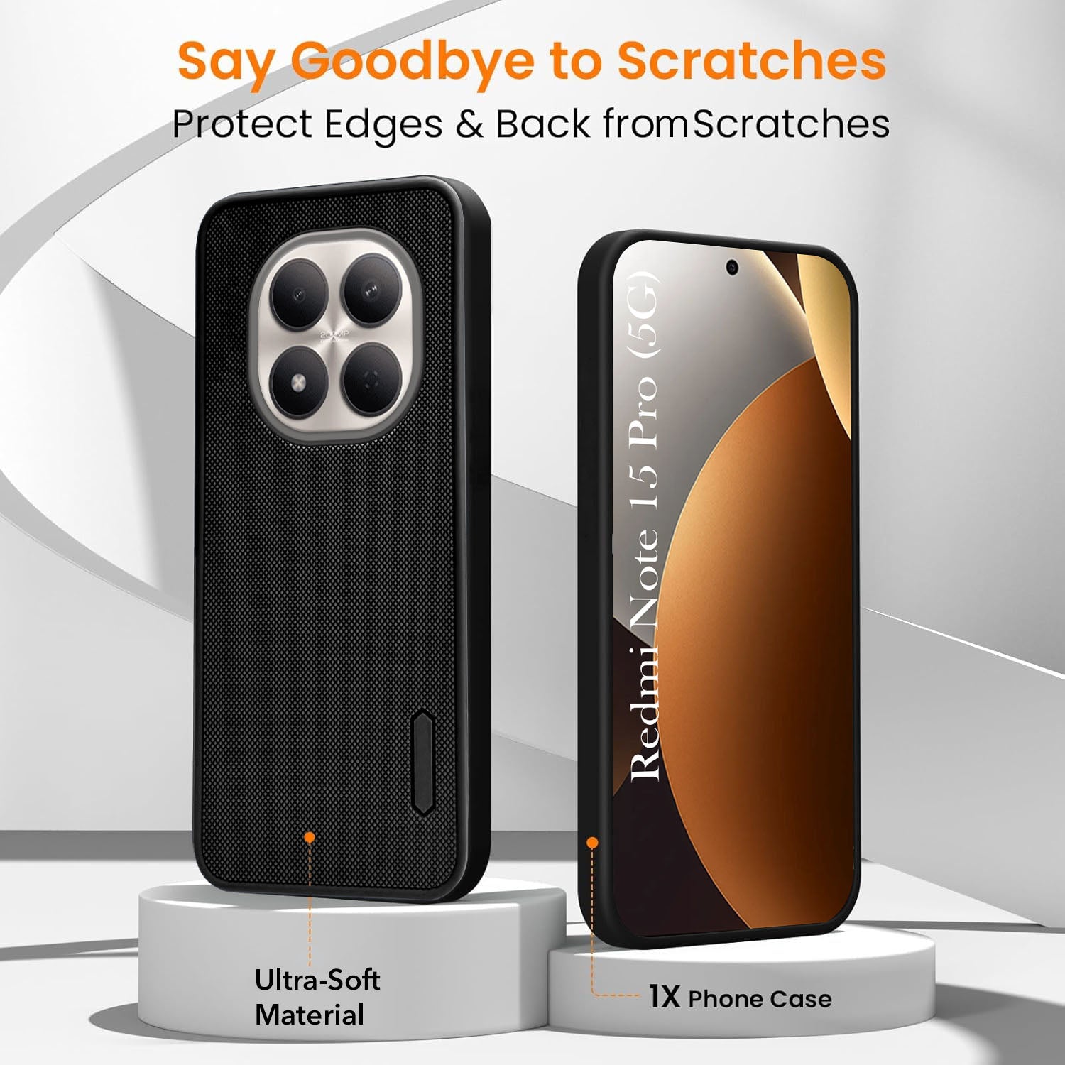 For Xiaomi Redmi Note 15 Pro 5G Combo (Textured Grip Design | Micro-Fiber Cloth Inside | Oleophobic Coating Screen Glass)