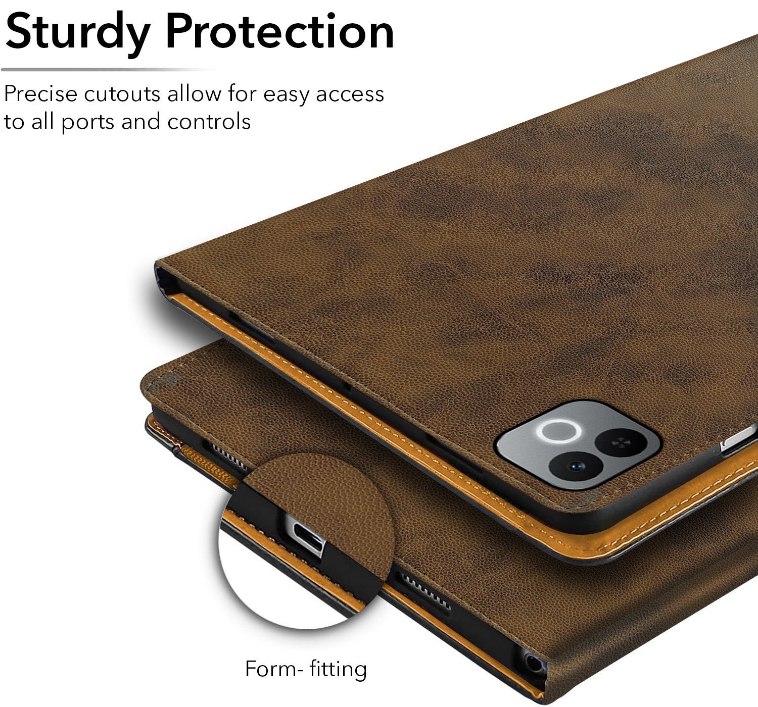 For Realme Pad 3 11.6 Inch Flip Cover Folio Cover (PU Leather | Multi-Angle Smart Stand | Card Storage Slots | Silicone Back Pouch)