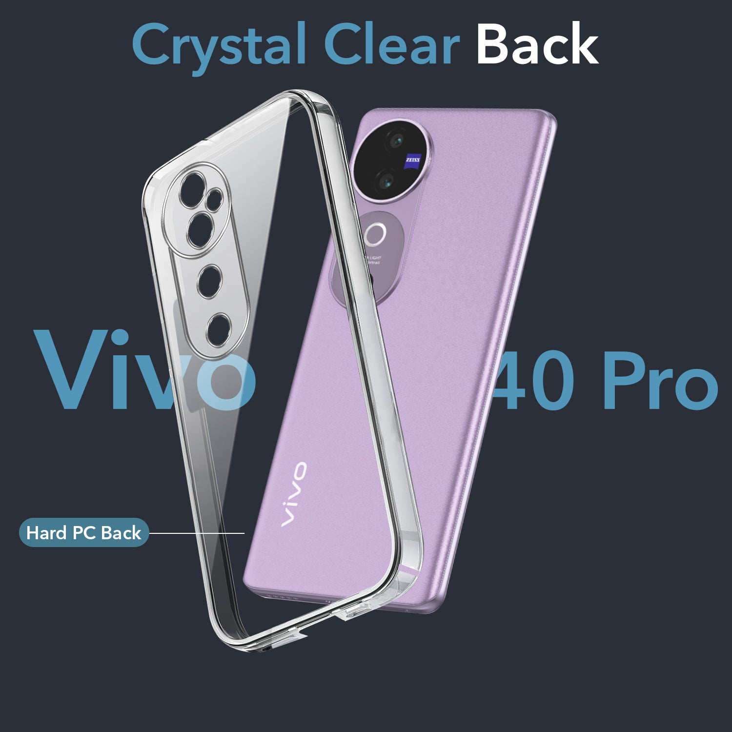 For Vivo V40e Back Cover (Hard Anti Yellow Clear Case | Drop & Camera Protection | Shockproof Polycarbonate)