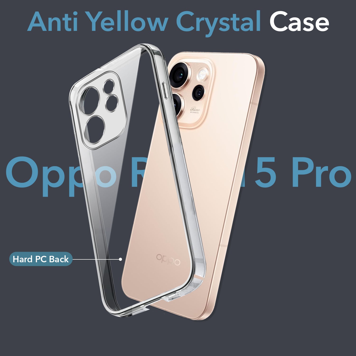 For Oppo Reno15 Pro 5G | Oppo Reno 15 Pro 5G Back Cover Case Lifetime Anti-Yellow Clear (Sleek Hard Crystal | Shockproof and Camera Protection)