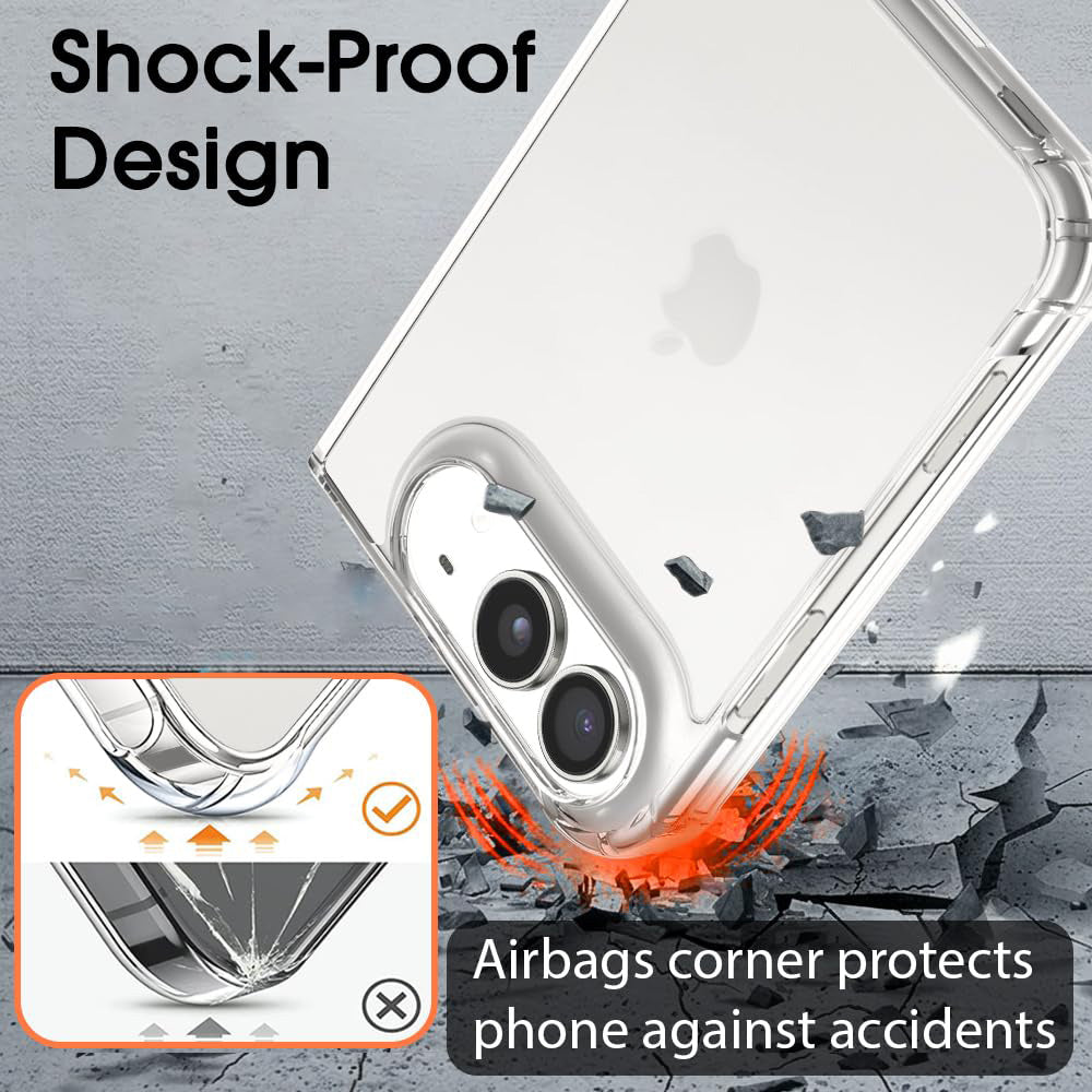For Apple iphone Duo Back Cover Shockproof Crystal-Clear (Drop & Camera Protection | Hard Polycarbonate)