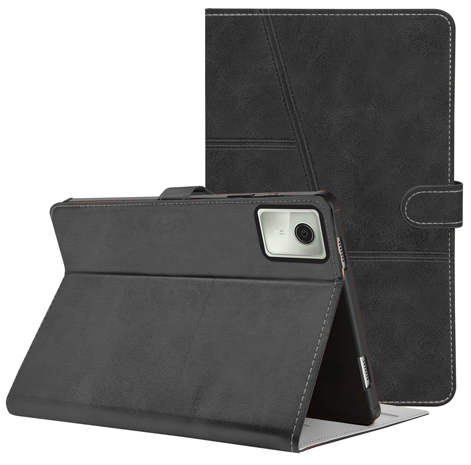 For Flip Cover Folio Case  Lenovo Tab M11 10 Inch TB330FU / TB330KU  (PU Leather | Multi-Angle Smart Stand | Card Storage Slots | Silicone Back Pouch)