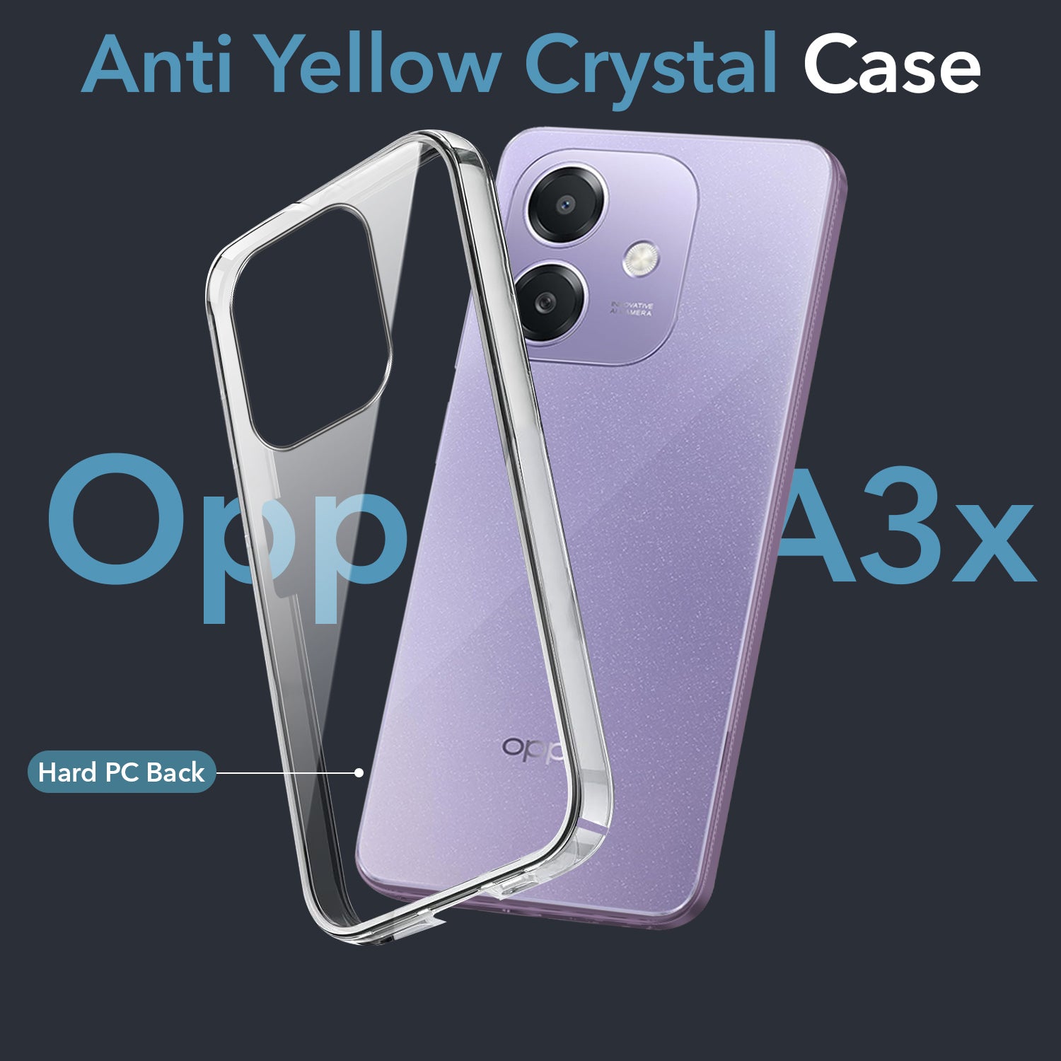 For Oppo A3X 5G Back Cover (Hard Anti Yellow Clear Case | Drop & Camera Protection | Shockproof Polycarbonate)