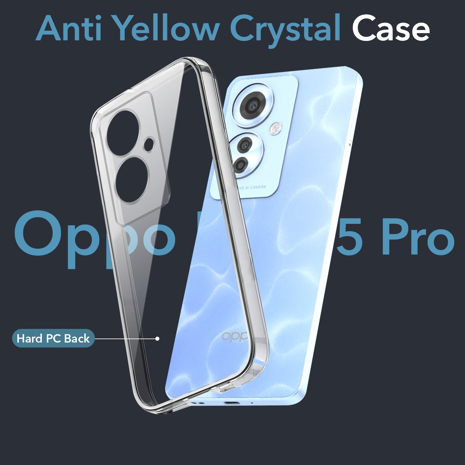 For Oppo F25 Pro 5G Back Cover Case (Hard Anti Yellow Clear Case | Drop & Camera Protection | Shockproof Polycarbonate)