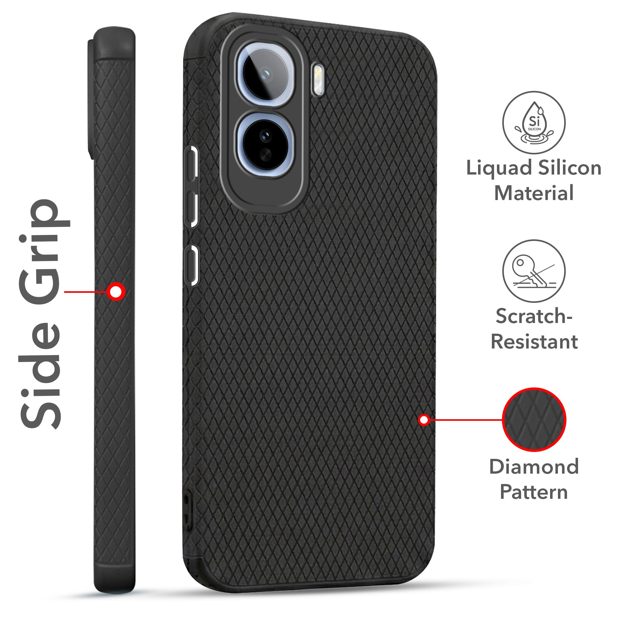 For Vivo T5 Pro 5G Combo with Back Cover and 9H Tempered Glass (Liquid Silicone | Camera Protection | Oleophobic Coating Screen Glass)