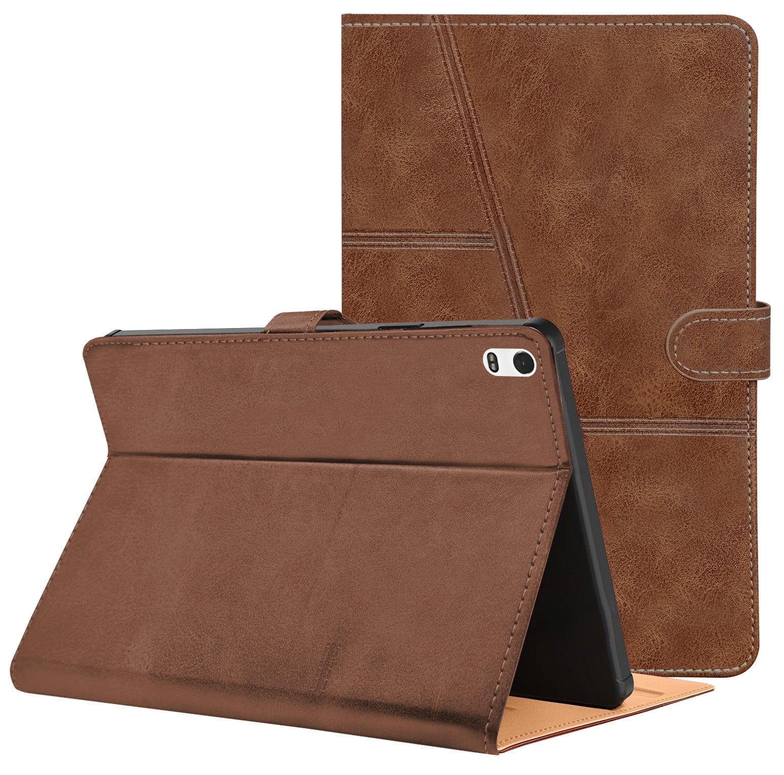 For Flip Cover Folio Case Lenovo Tab 4 8 Plus (TB-8704X) 8 Inch (PU Leather | Multi-Angle Smart Stand | Card Storage Slots | Silicone Back Pouch)