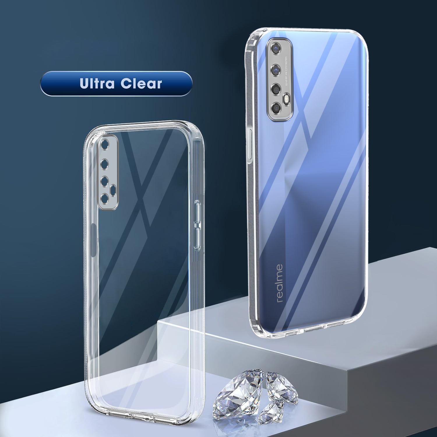 For Realme 7 Back Cover Case (Clear Shockproof Case with Camera Protection | Soft and Flexible | Transparent)