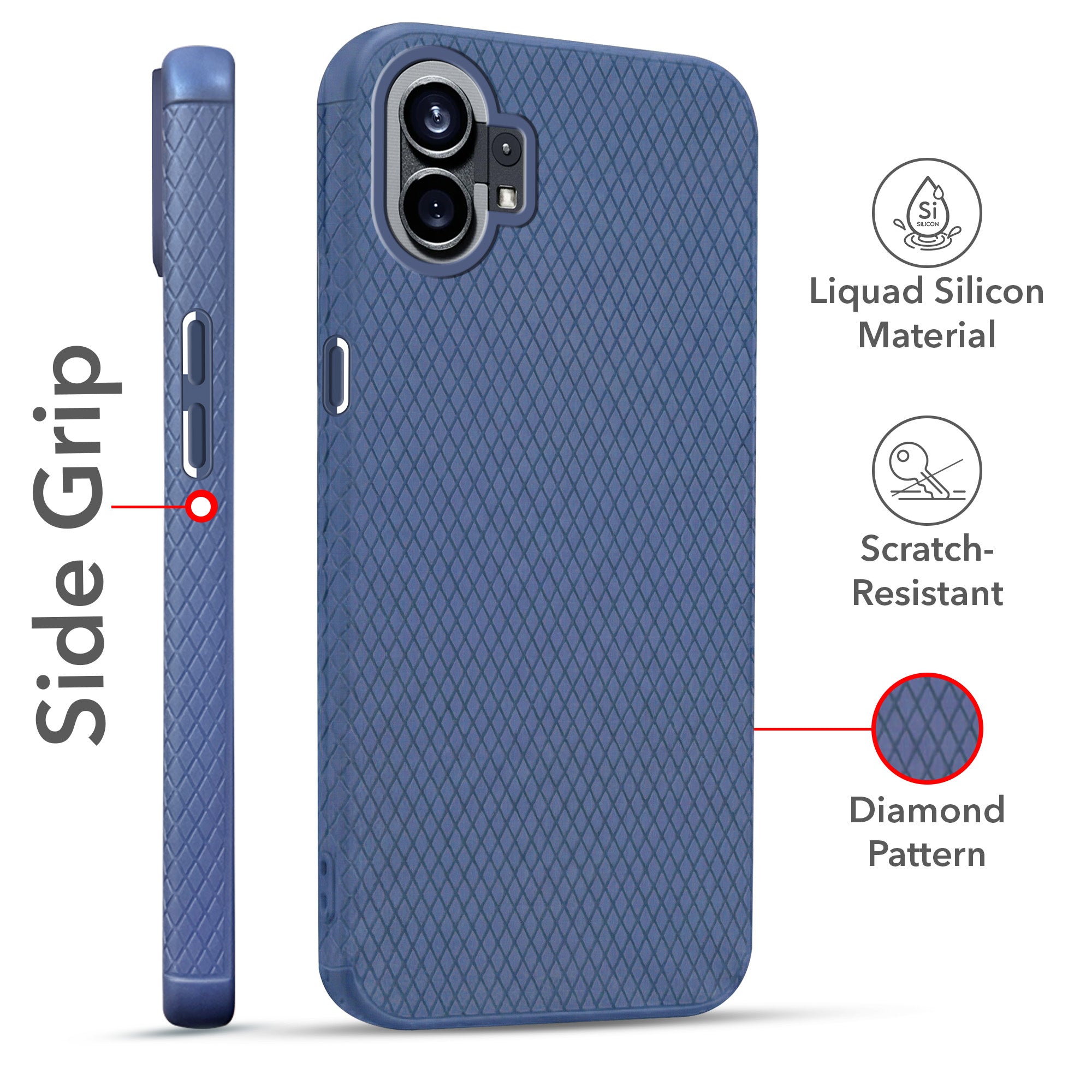 For Nothing Phone 1 Combo with Back Cover and 9H Tempered Glass (Liquid Silicone | Camera Protection | Oleophobic Coating Screen Glass)