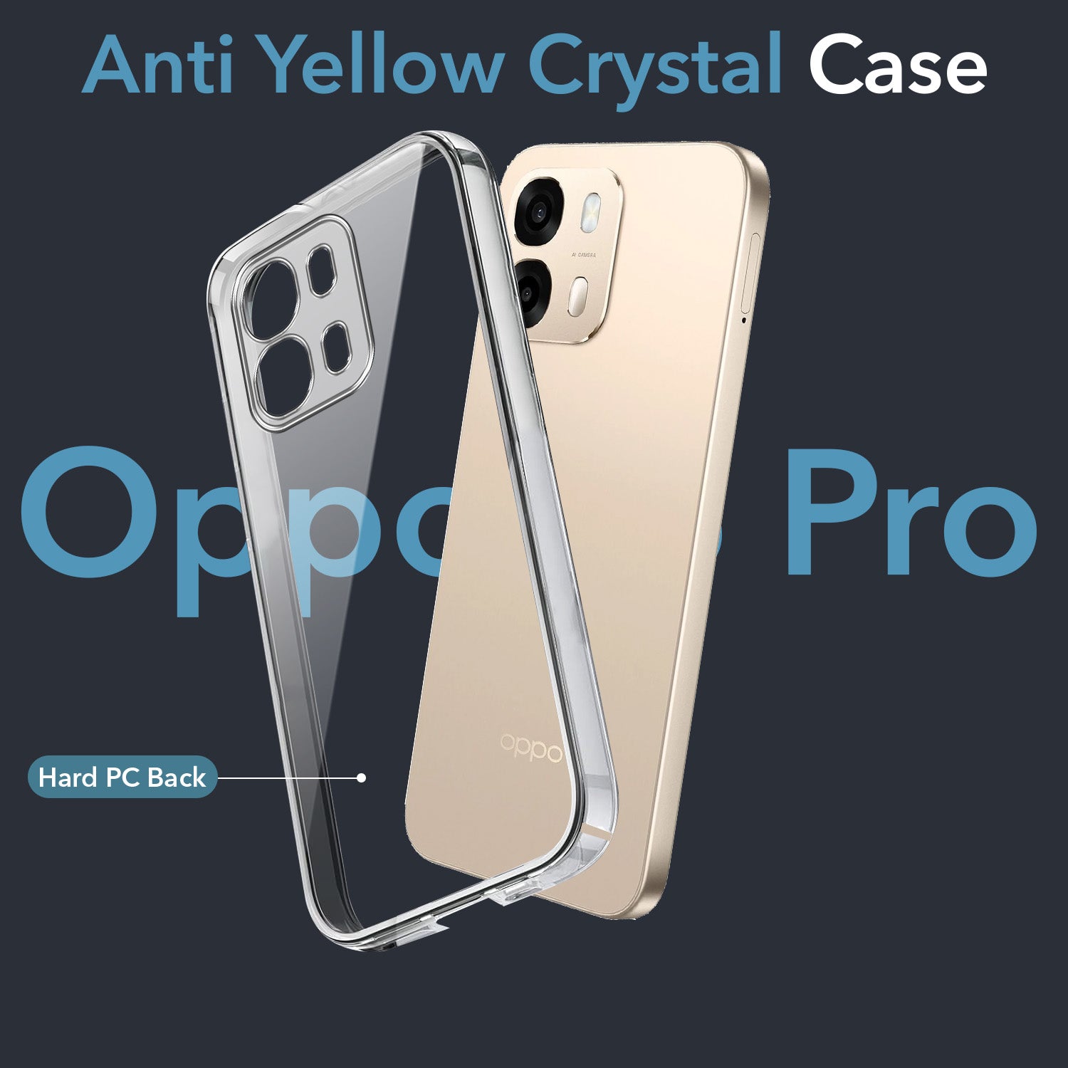 For Oppo A6 Pro Back Cover Case Lifetime Anti-Yellow Clear (Sleek Hard Crystal | Shockproof and Camera Protection)