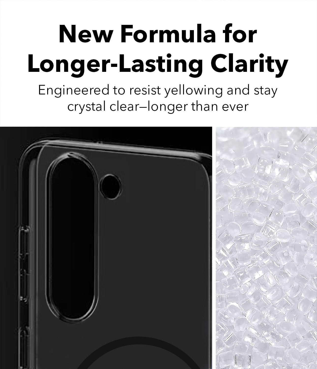 For Samsung Galaxy S23 5G Back Cover Case (Crystal Clear Case | MagSafe Wireless Charging Support | Hard Anti Yellow | Camera Protection Bump)