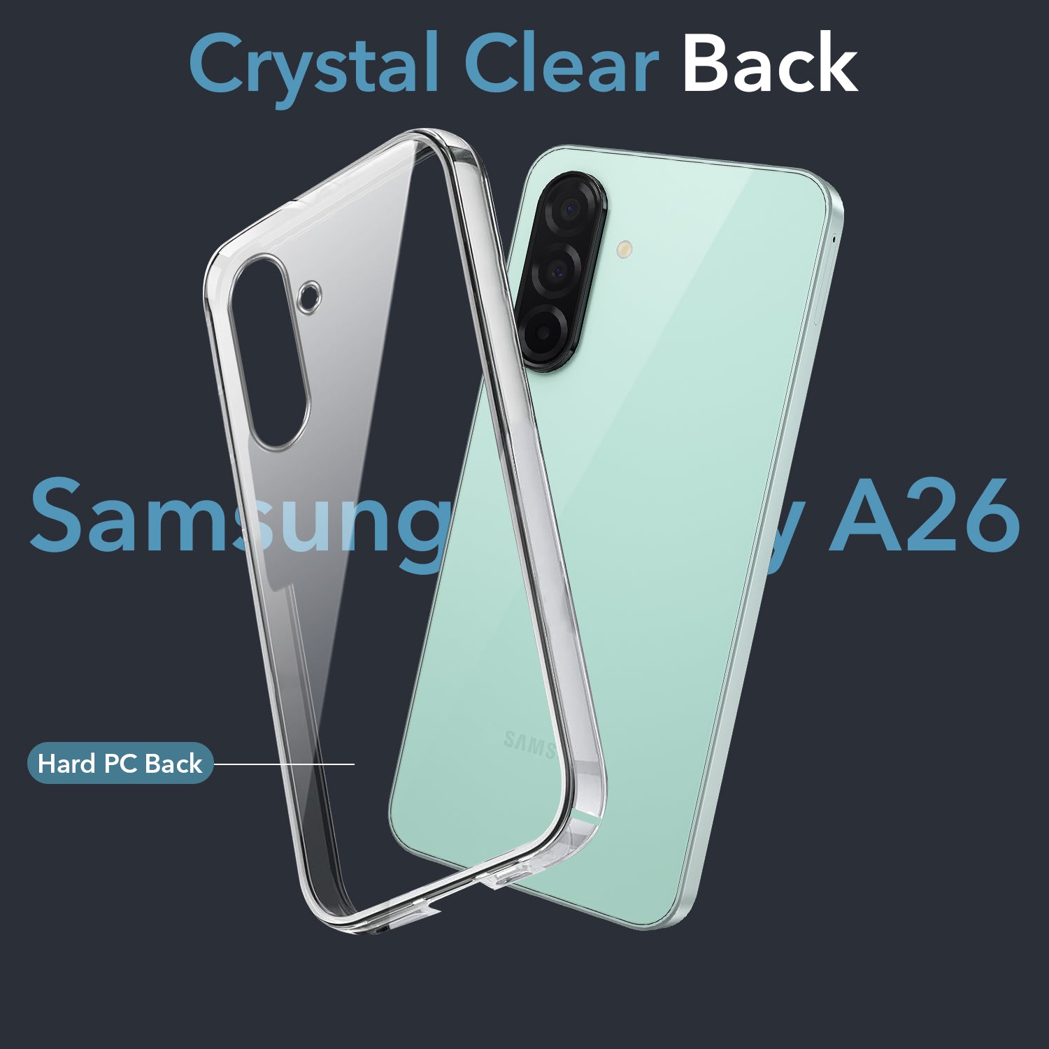 For Samsung Galaxy A26 5G Back Cover (Hard Anti Yellow Clear Case | Sleek Hard Crystal Clear | Drop & Camera Protection | Shockproof Polycarbonate)