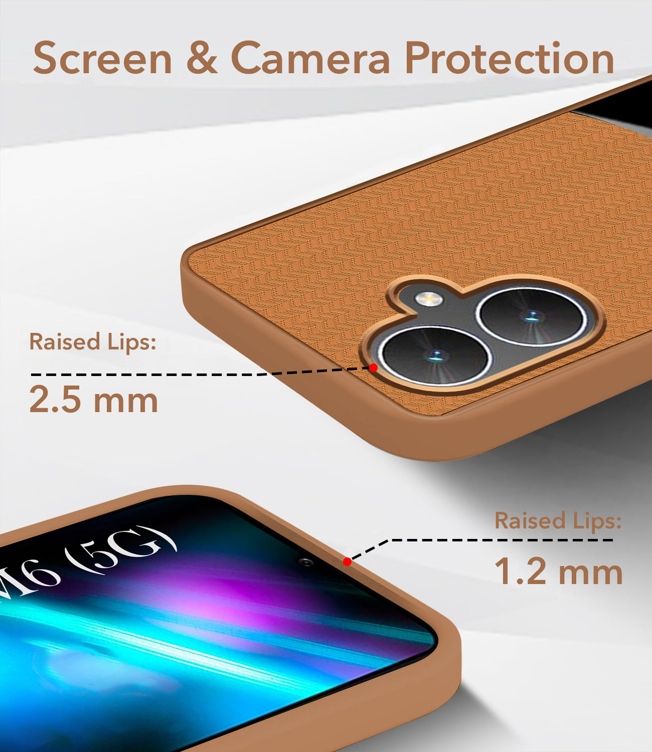 For Poco M6 5G Back Cover Case (Elegant PU Leather Finish | Premium Minimalist Professional | Camera Protection Bump)