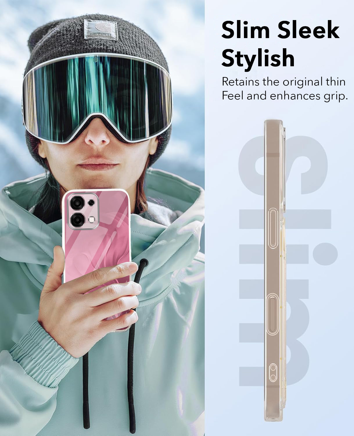 For Oppo F31 5G | Oppo F33 5G Combo with Back Cover and 9H Tempered Glass (Lifetime Anti-Yellow | Sleek Hard Crystal | Oleophobic Coating Screen Glass)
