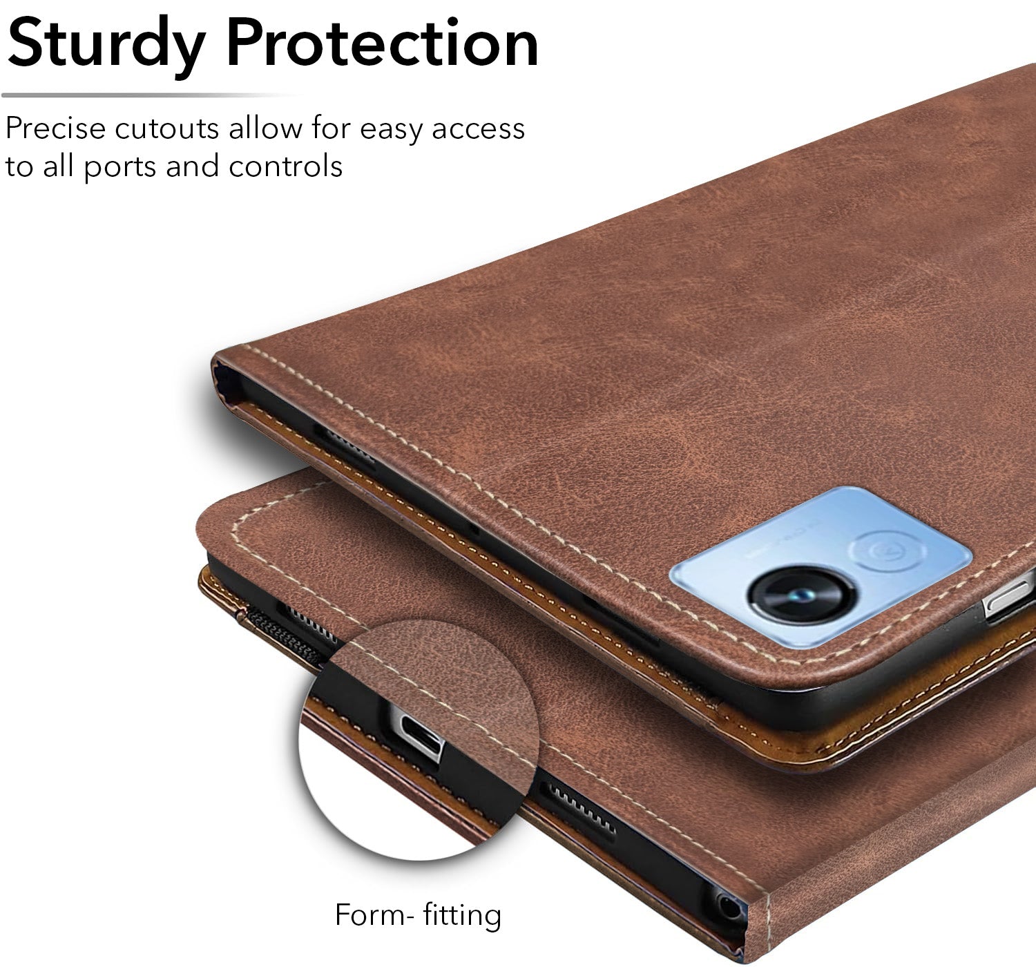 For Realme Pad X 10.95 Inch RMP2107/P2108 Flip Cover Folio Case (PU Leather | Multi-Angle Smart Stand | Card Storage Slots | Silicone Back Pouch)