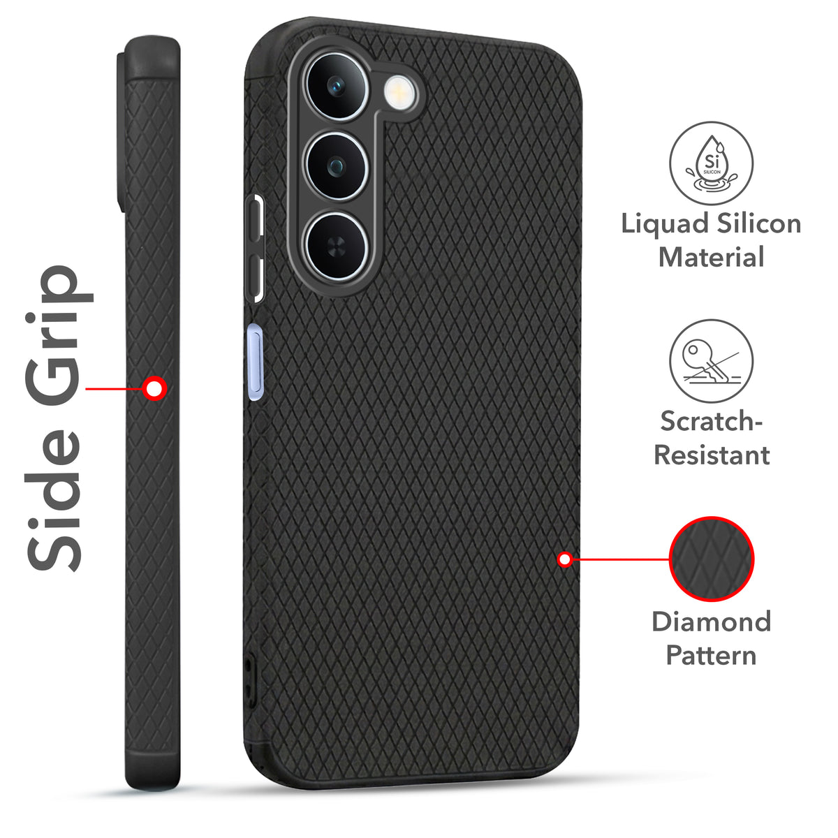 For Realme P4 Lite 5G | Narzo 100 Lite 5G Combo with Back Cover and 9H Tempered Glass (Liquid Silicone | Camera Protection | Oleophobic Coating Screen Glass)