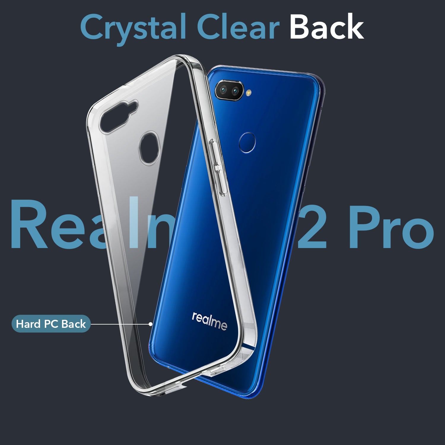 For Realme 2 Pro | Realme U1 Back Cover Case Lifetime Anti-Yellow Clear (Sleek Hard Crystal | Shockproof and Camera Protection)