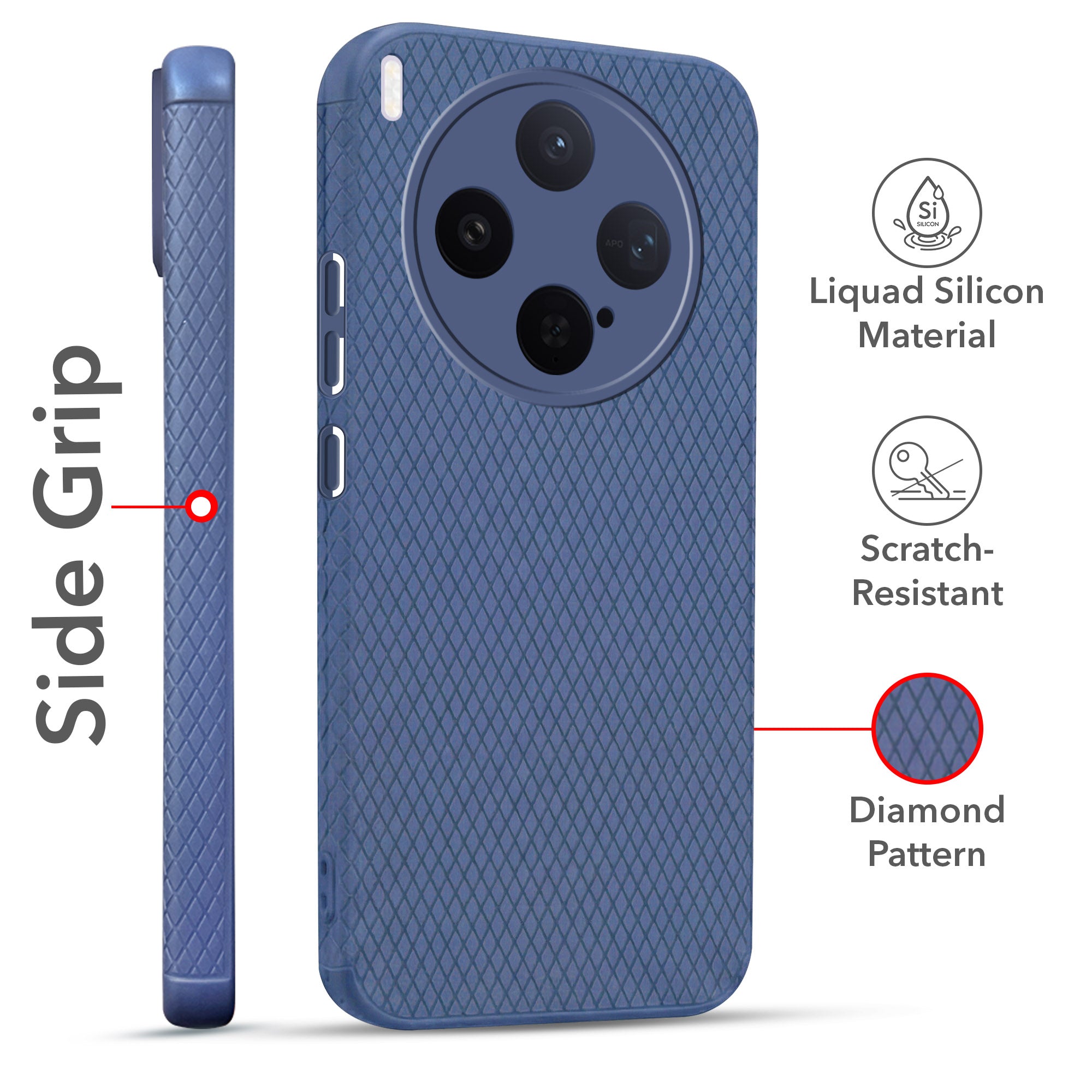 For Vivo X300 5G Combo with Back Cover and 9H Tempered Glass (Liquid Silicone | Camera Protection | Oleophobic Coating Screen Glass)