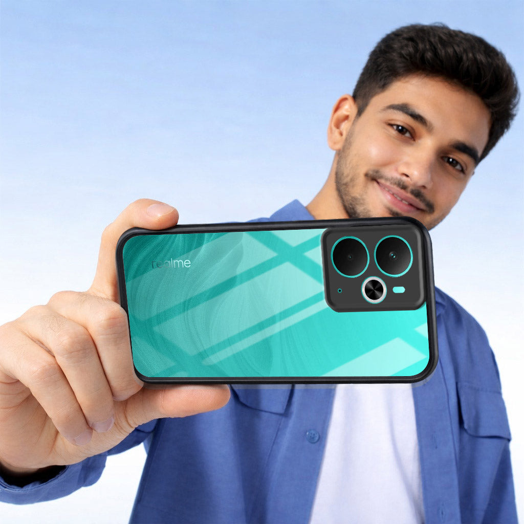 For Realme 14T Combo with Back Cover and 9H Tempered Glass (Lifetime Anti-Yellow | Crystal Clear Shockproof | Oleophobic Coating Screen Glass)