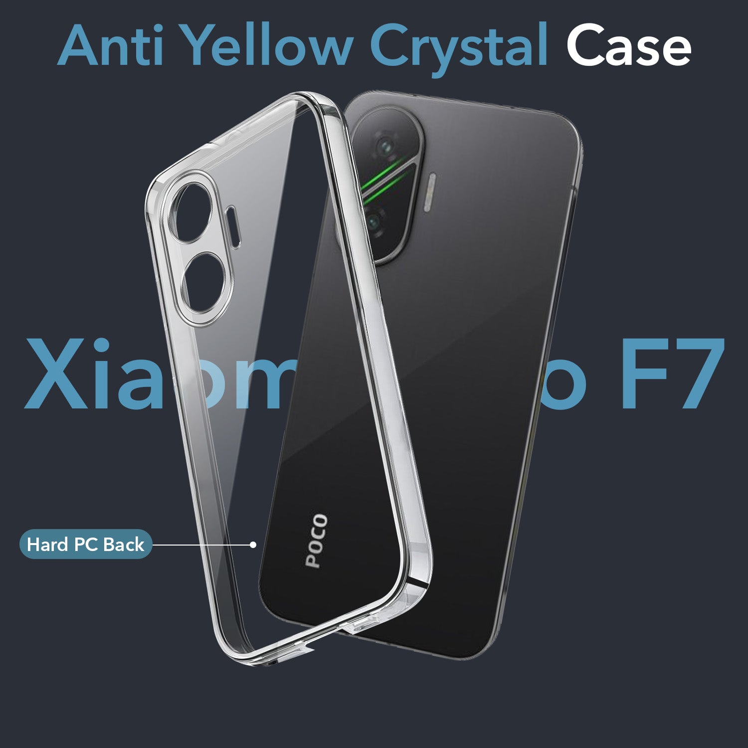 For Xiaomi Poco F7 5G Back Cover Case Lifetime Anti-Yellow Clear (Sleek Hard Crystal | Shockproof and Camera Protection)