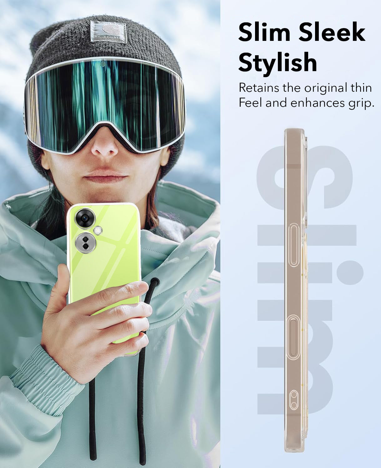 For OnePlus Nord CE 3 Lite Combo with Back Cover and 9H Tempered Glass (Lifetime Anti-Yellow | Crystal Clear Shockproof | Oleophobic Coating Screen Glass)