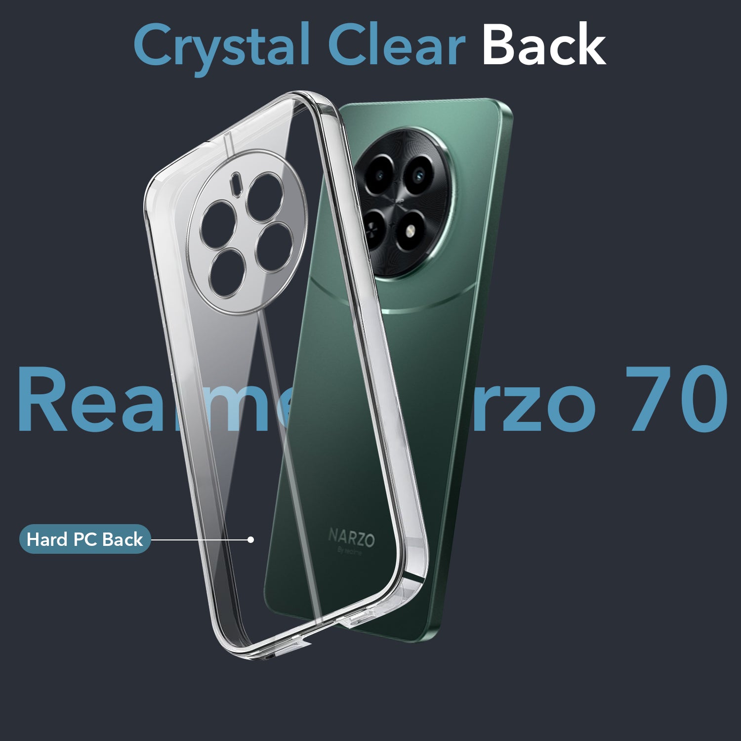 For Realme Narzo 70 5G Back Cover Case (Hard Anti Yellow Clear Case | Drop & Camera Protection | Shockproof Polycarbonate)