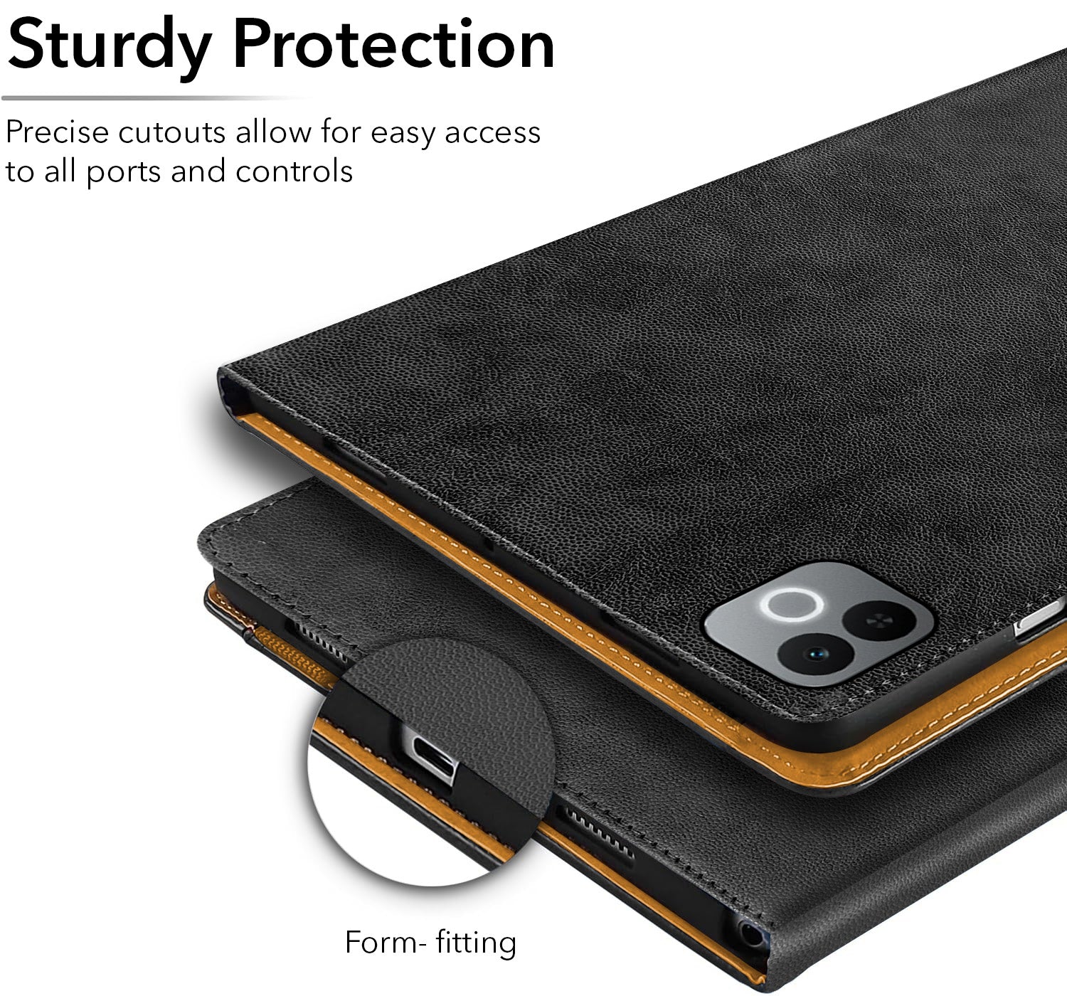 For Realme Pad 3 11.6 Inch Flip Cover Folio Cover (PU Leather | Multi-Angle Smart Stand | Card Storage Slots | Silicone Back Pouch)