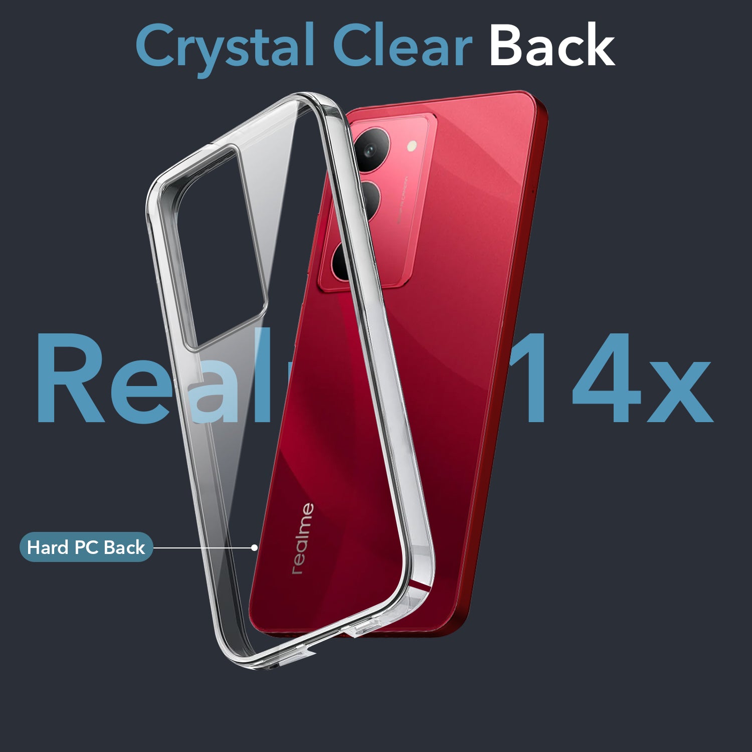 For Realme 14X Back Cover Case (Hard Anti Yellow Clear Case | Sleek Hard Crystal Clear | Drop & Camera Protection | Shockproof Polycarbonate)