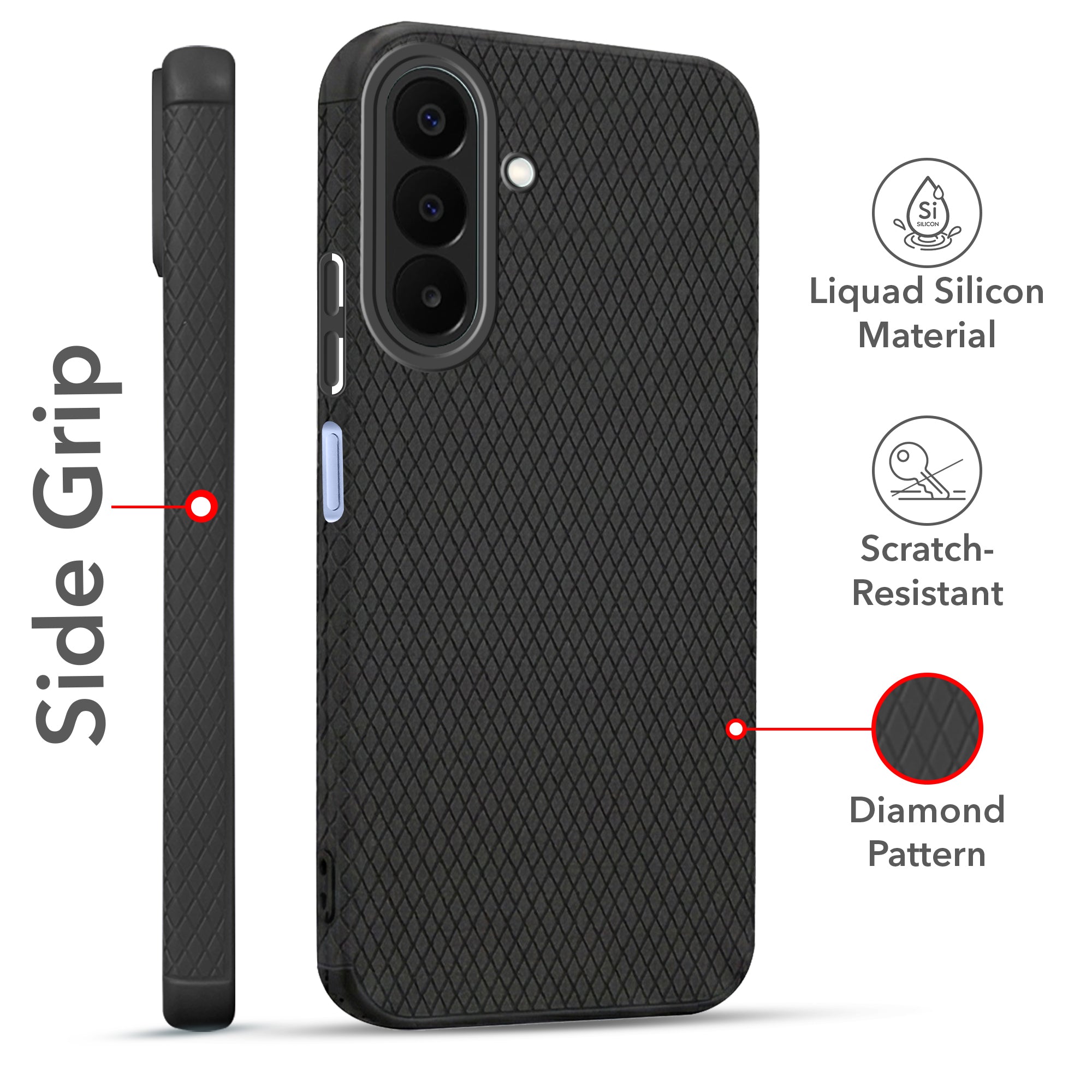 For Samsung A27 5G | Samsung M47 5G Combo with Back Cover and 9H Tempered Glass (Liquid Silicone | Camera Protection | Oleophobic Coating Screen Glass)