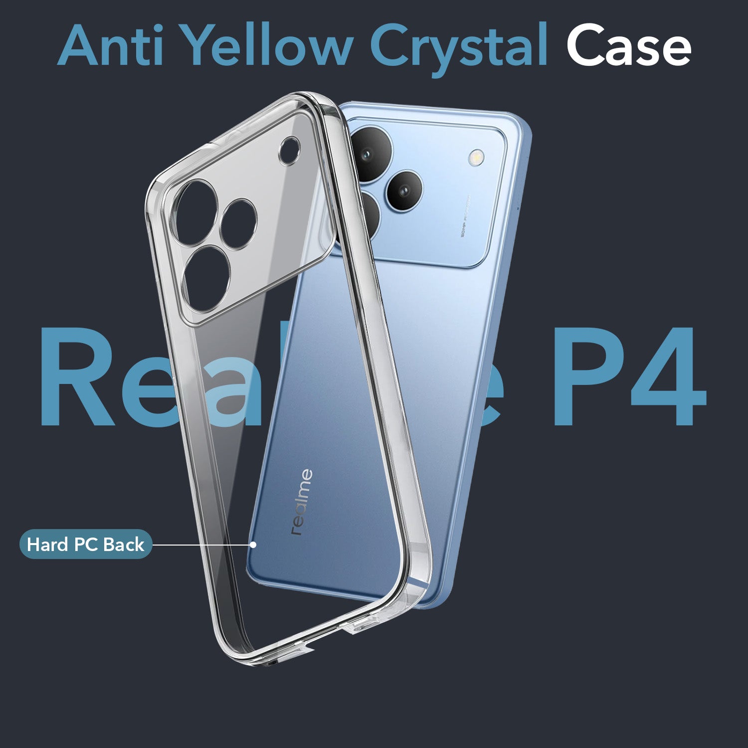 For Realme P4 Back Cover Case Lifetime Anti-Yellow Clear (Sleek Hard Crystal | Shockproof and Camera Protection)