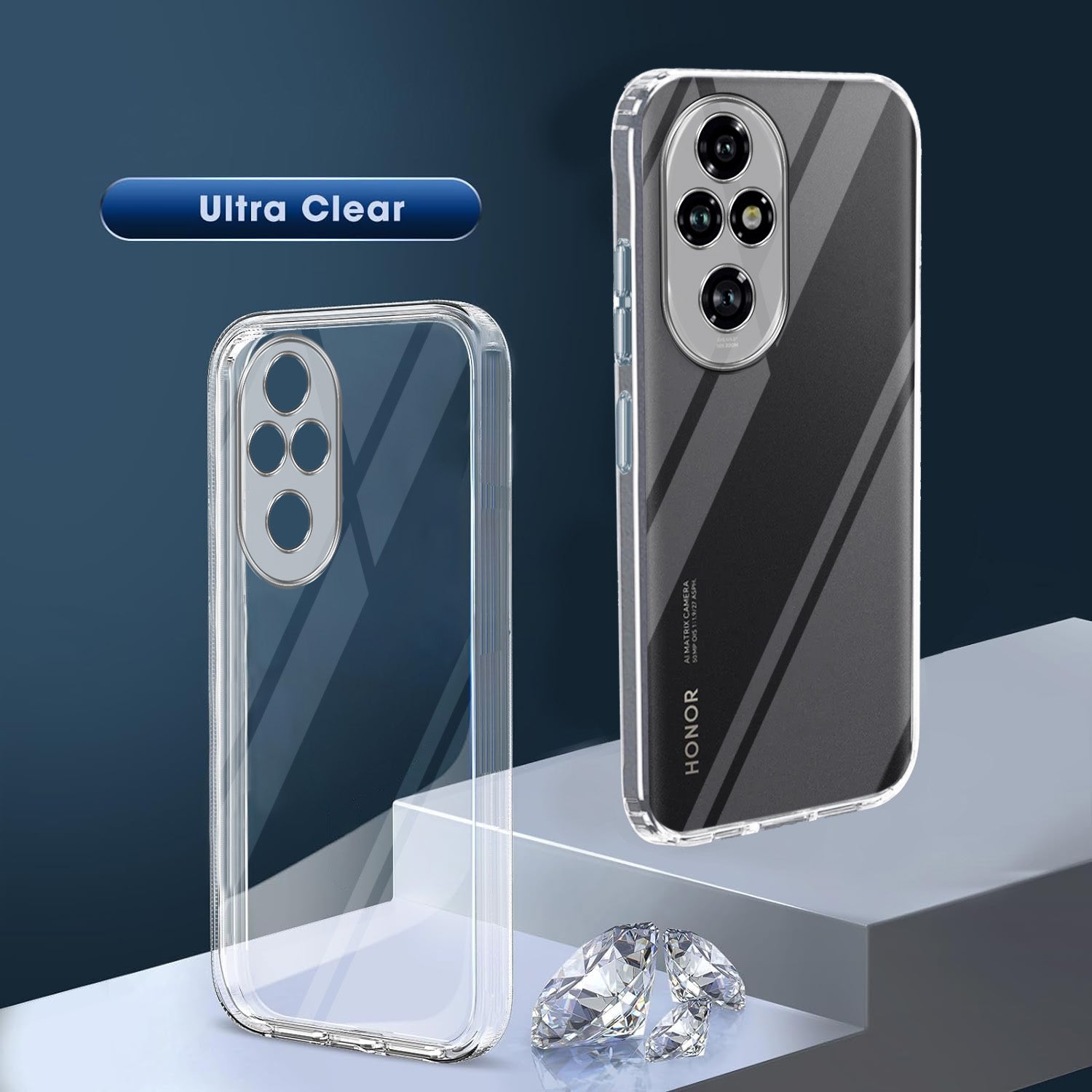 For Honor 200 5G Back Cover Case (Clear Shockproof Case with Camera Protection | Soft and Flexible | Transparent)