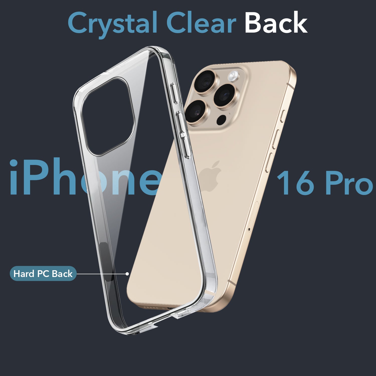 For Apple iPhone 16 Pro Back Cover (Hard Anti Yellow Clear Case | Drop & Camera Protection | Shockproof Polycarbonate)