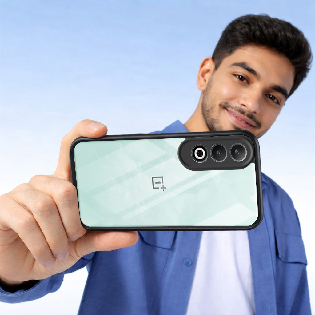 For Oneplus Nord CE 4 Combo with Back Cover and 9H Tempered Glass (Lifetime Anti-Yellow | Crystal Clear Shockproof | Oleophobic Coating Screen Glass)
