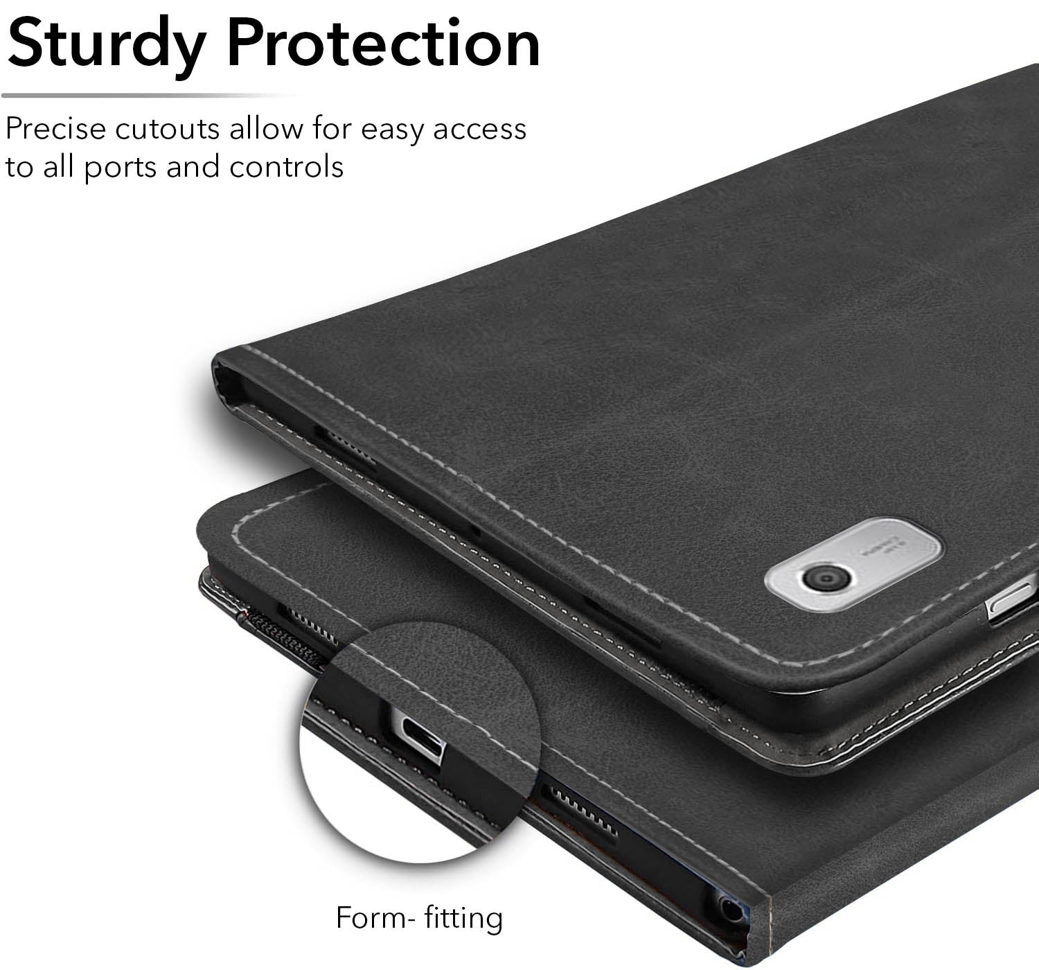 For Flip Cover Folio Case Lenovo Tab M9 (TB310FU) 9 Inch (PU Leather | Multi-Angle Smart Stand | Card Storage Slots | Silicone Back Pouch)