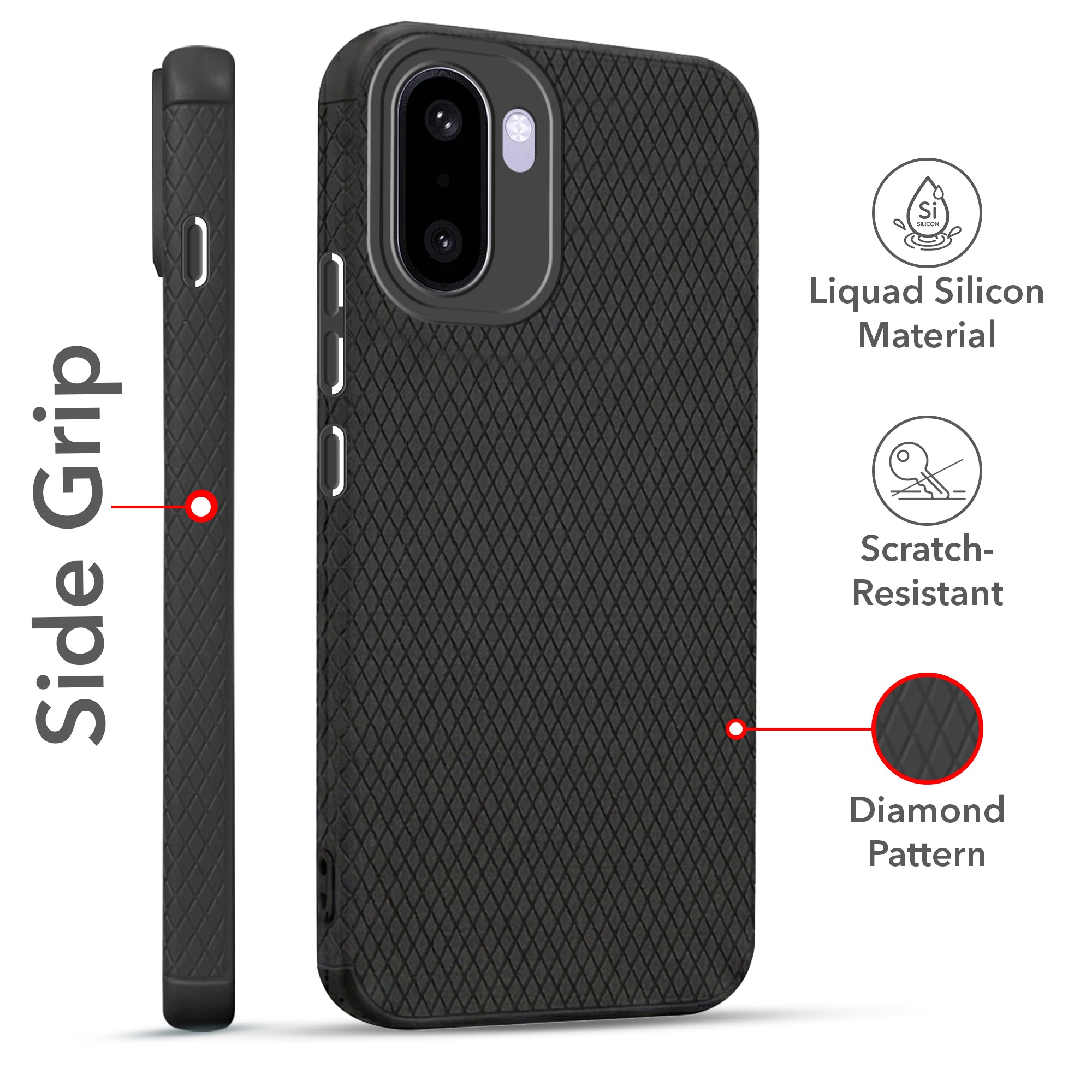 For OnePlus 15R Combo with Back Cover and 9H Tempered Glass (Liquid Silicone | Camera Protection | Oleophobic Coating Screen Glass)