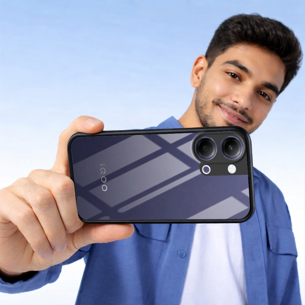 For Vivo iQOO Z11 Lite Combo with Back Cover and 9H Tempered Glass (Lifetime Anti-Yellow | Crystal Clear Shockproof | Oleophobic Coating Screen Glass)