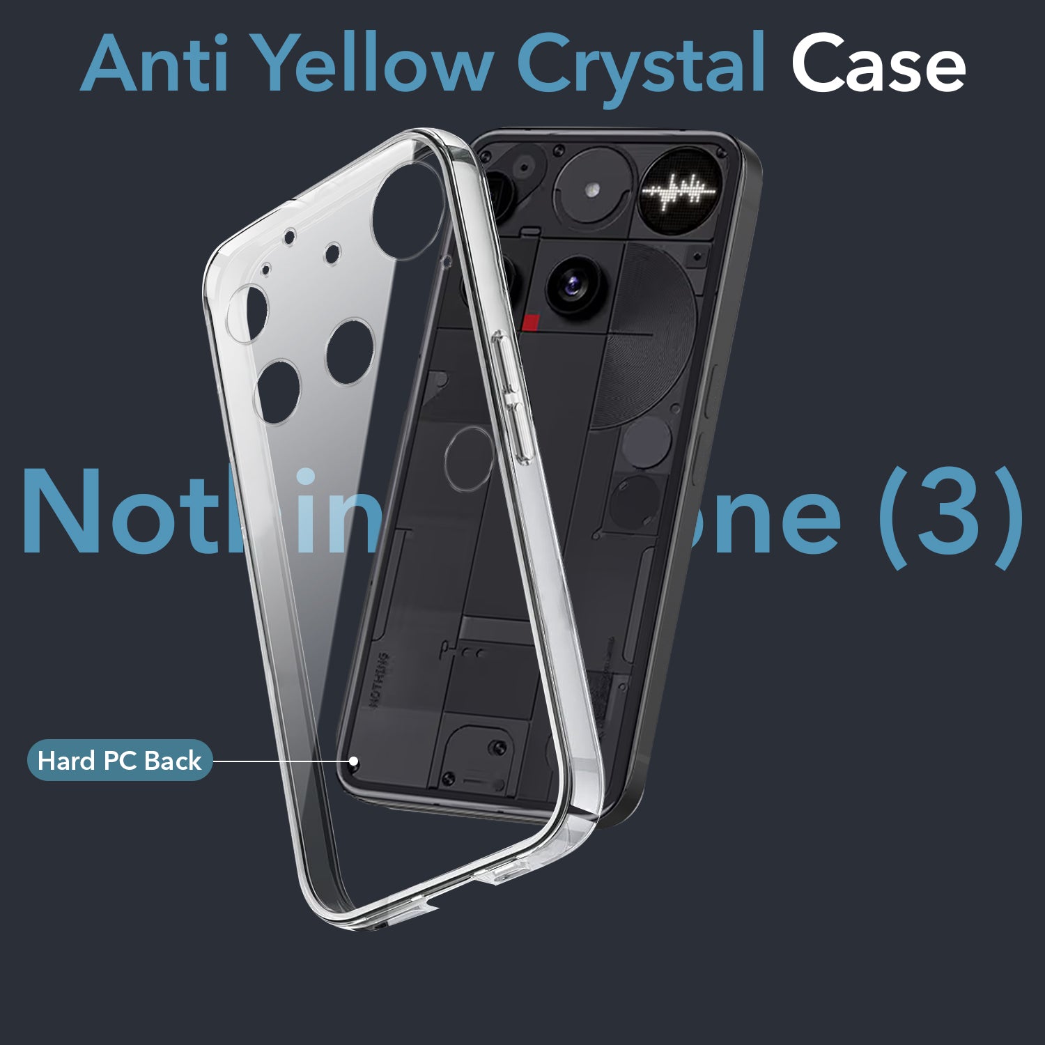 For Nothing Phone 3 Lifetime Anti-Yellow Clear Back Cover Case (Sleek Hard Crystal | Shockproof and Camera Protection)