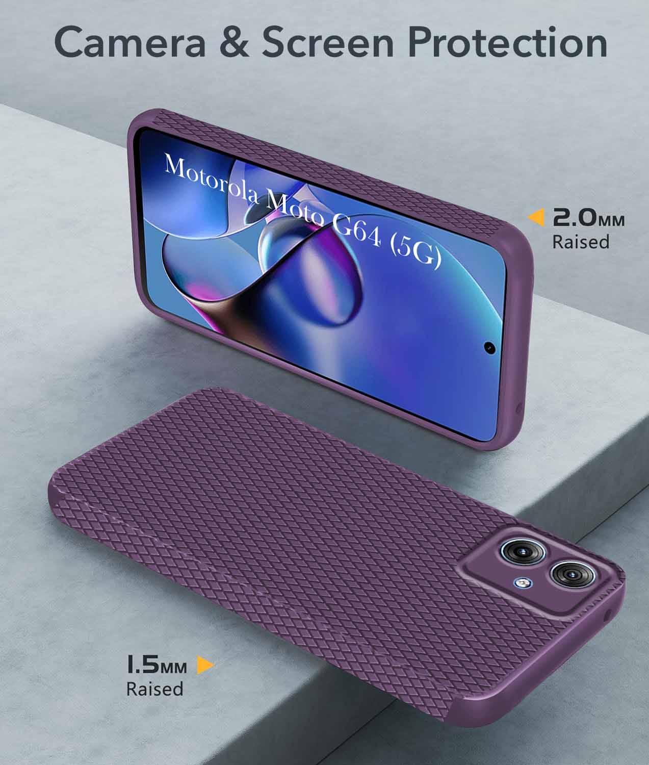 For Motorola Moto G64 5G Back Cover Case (Liquid Silicone | Side Grip | Camera Protection)