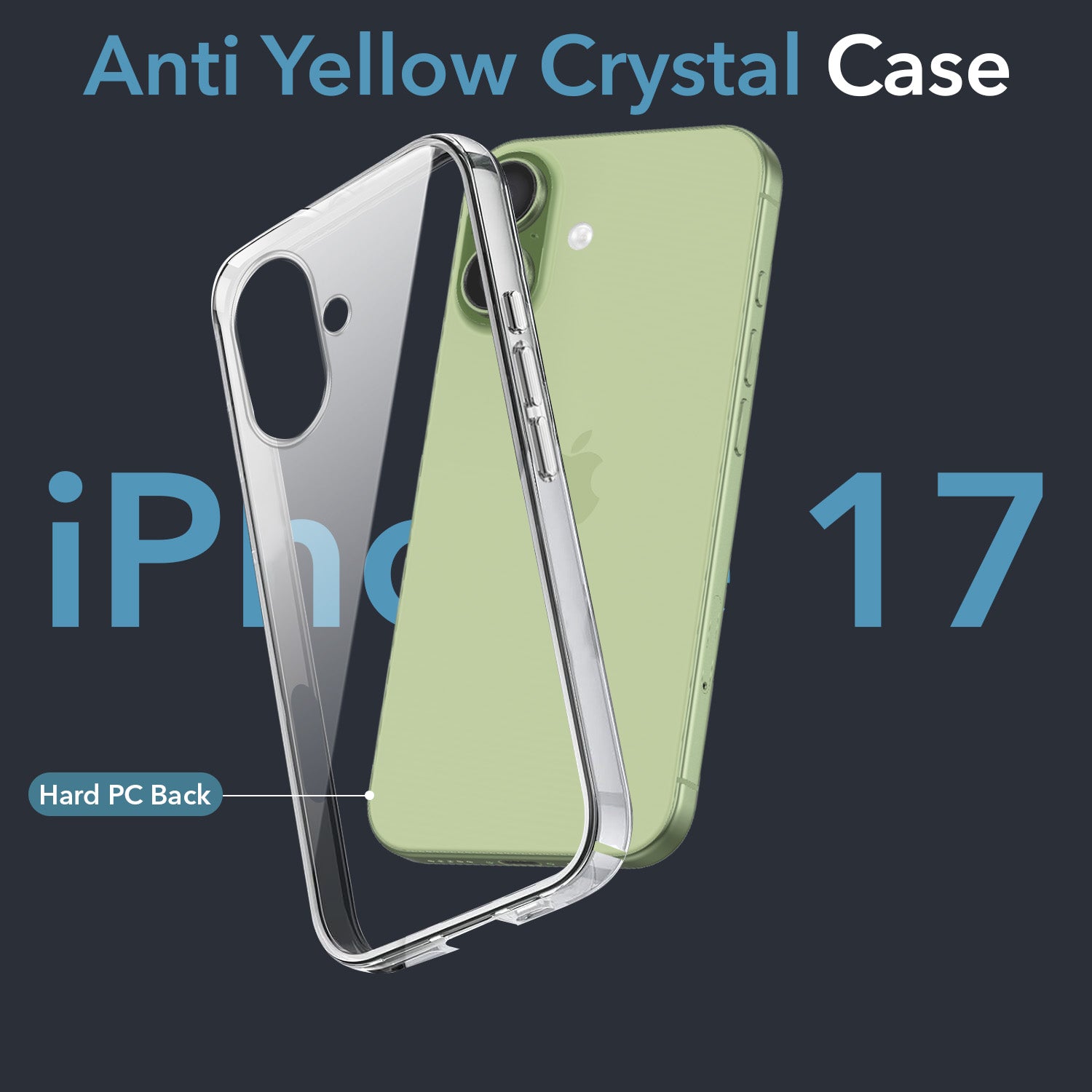 For Apple iPhone 17 Back Cover Case (Sleek Hard Crystal | Shockproof and Camera Protection)
