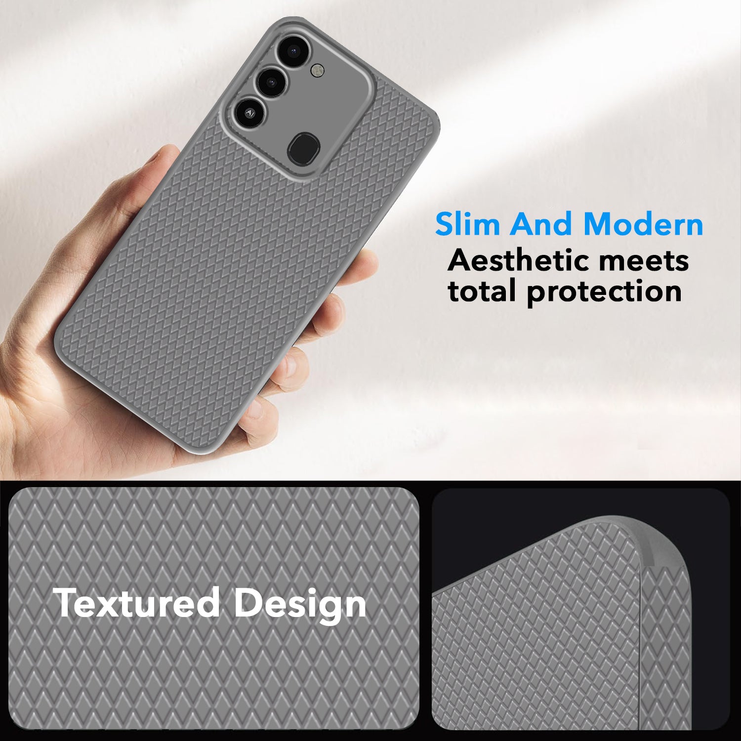 For Tecno Spark 8C Back Cover Case (Liquid Silicone | Side Grip | Camera Protection)