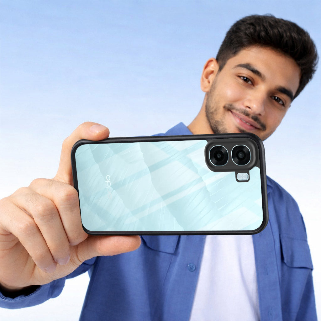 For Oppo K14x 5G Combo with Back Cover and 9H Tempered Glass (Lifetime Anti-Yellow | Crystal Clear Shockproof | Oleophobic Coating Screen Glass)