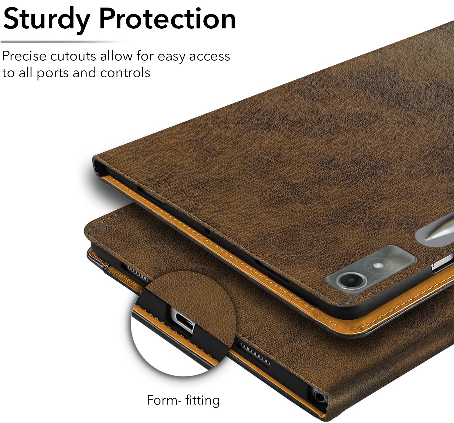 For Lenovo Tab P12 12.7 Inch ZACH0165US  Flip Cover Folio Cover (PU Leather | Multi-Angle Smart Stand | Card Storage Slots | Silicone Back Pouch)