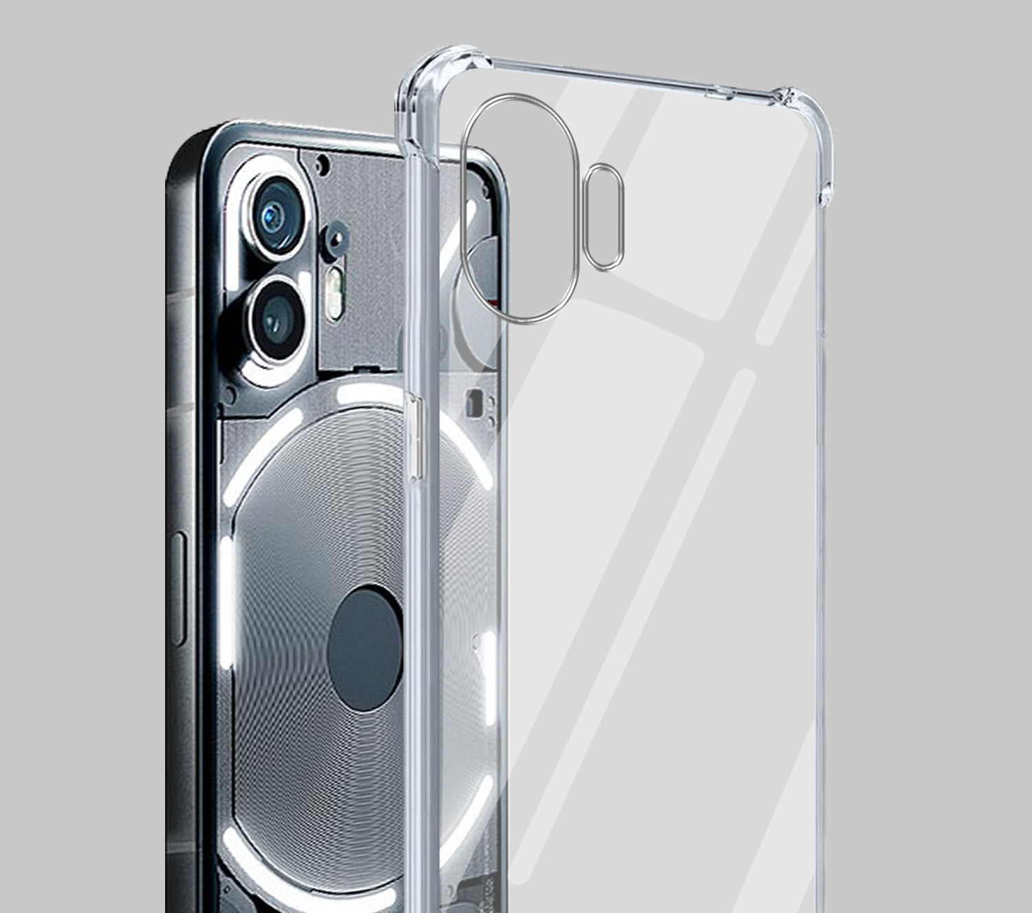 For Nothing Phone 2 Shockproof Crystal-Clear Back Cover (Drop & Camera Protection | Hard Polycarbonate)