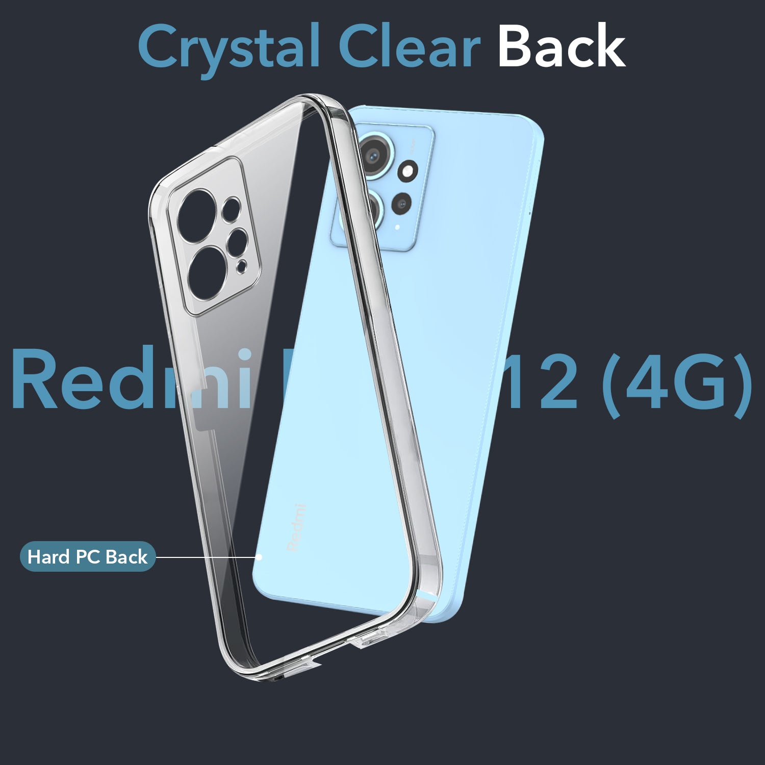 For Xiaomi Redmi Note 12 4G Back Cover Case (Hard Anti Yellow Clear Case | Drop & Camera Protection | Shockproof Polycarbonate)