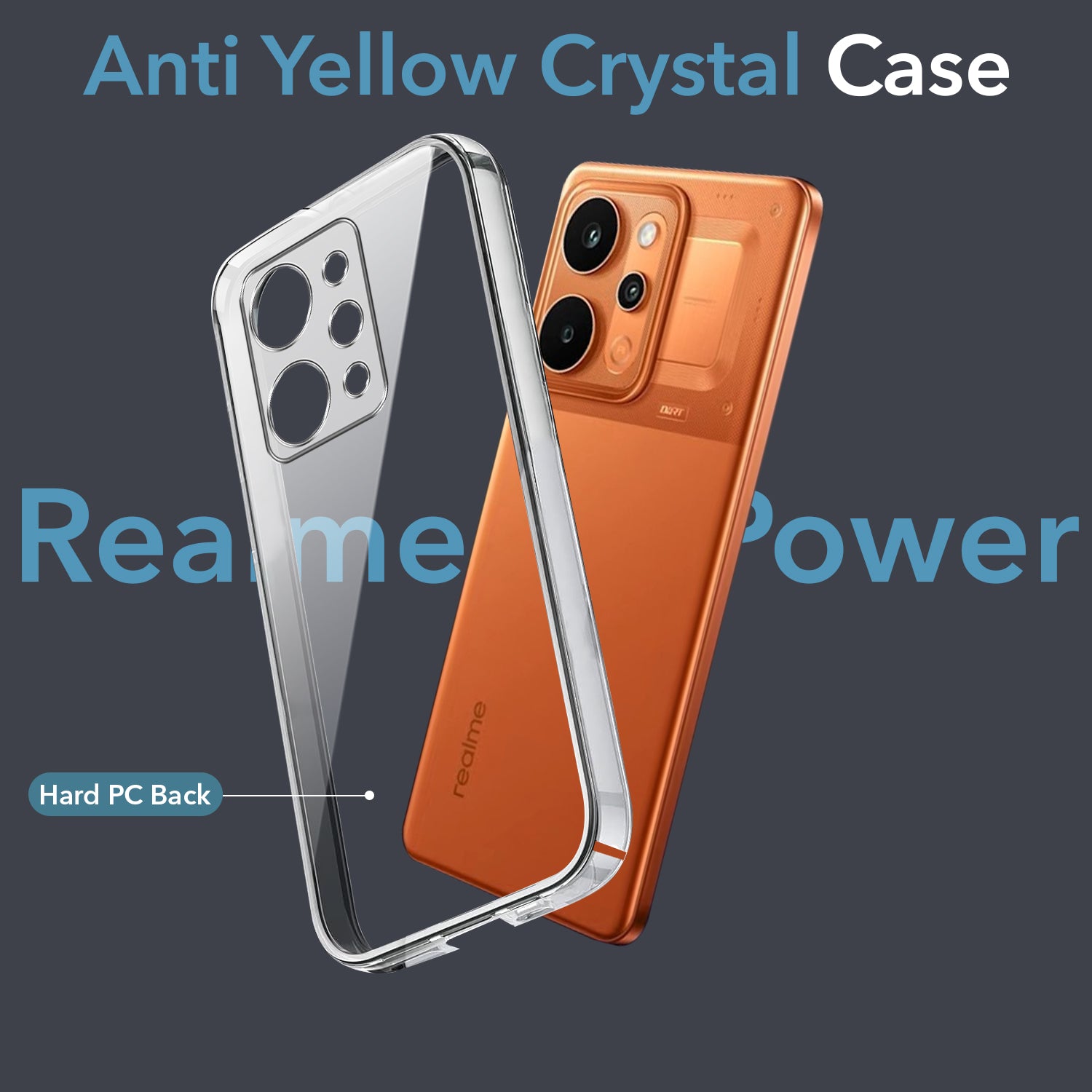 For Realme P4 Power 5G | Realme Narzo Power Back Cover Case Lifetime Anti-Yellow Clear (Sleek Hard Crystal | Shockproof and Camera Protection)