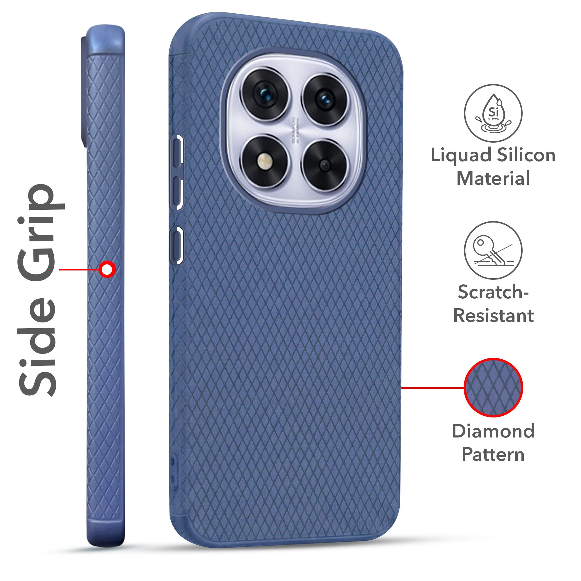 For Redmi Note 14 Pro Combo with Back Cover and 9H Tempered Glass (Liquid Silicone | Camera Protection | Oleophobic Coating Screen Glass)